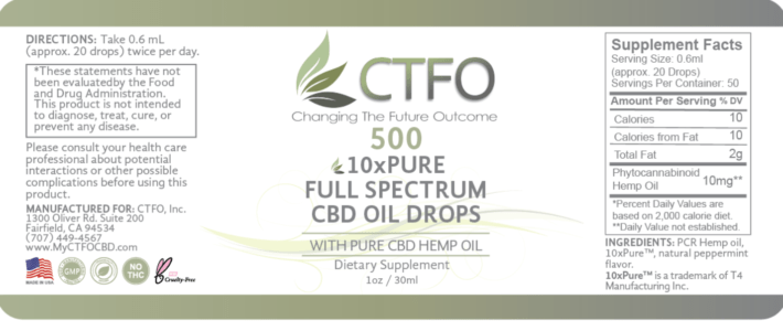 ctfo 500mg label