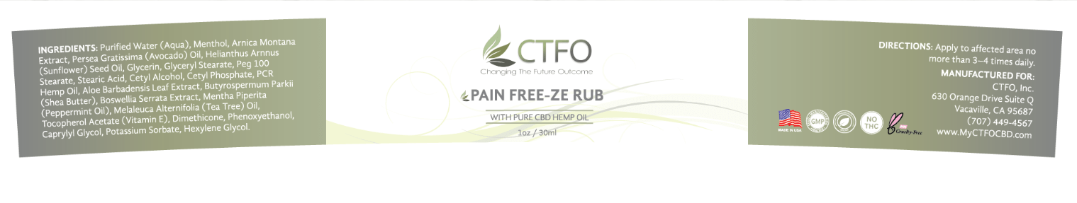 ctfo pain freeze rub label