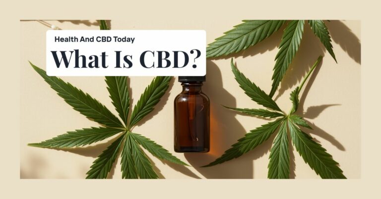 cbd oil beside hemp leaves
